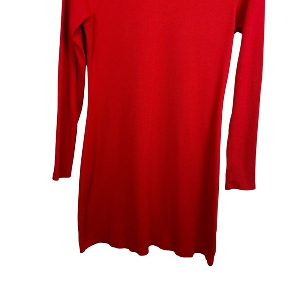Everlane | Red The Ribbed Organic Cotton Mini Dress - Picture 3 of 7